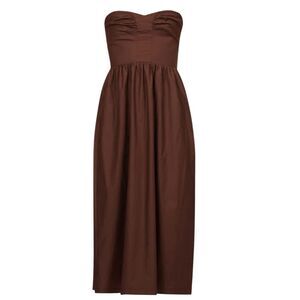 Reformation Buckley Strapless Midi Dress Size 10 Stretch Organic Cotton